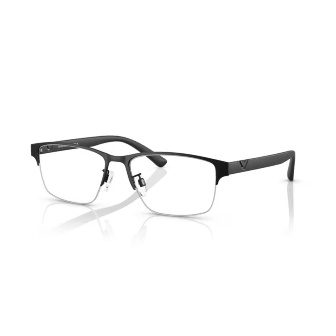 Emporio Armani 0Ea1138 Semi-Rimless Matte Black Eyeglasses With Adjustable Nose Pads