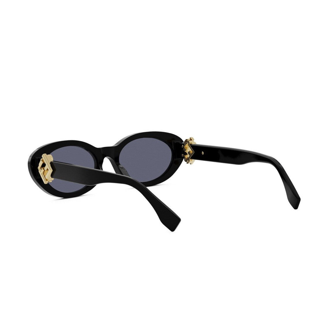 Fendi Black Ff Diamonds Acetate Oval Sunglasses