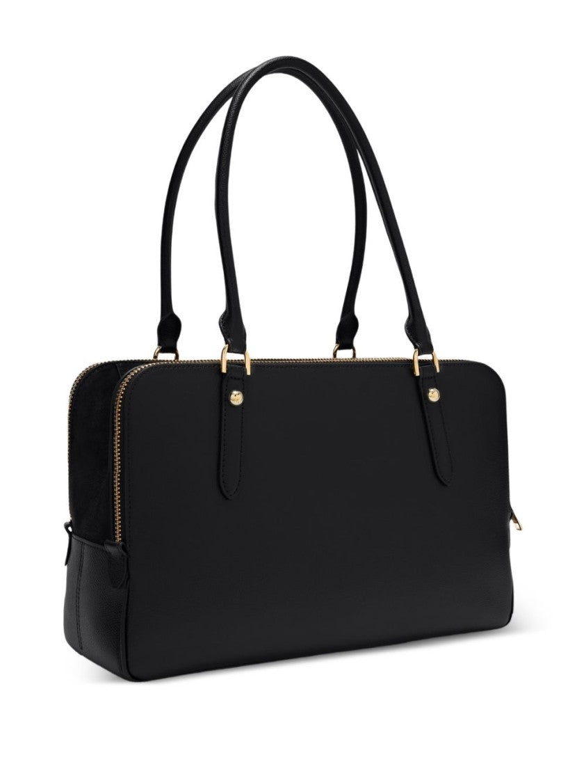 Furla Rectangular Black Handbag With Gold-Tone Hardware