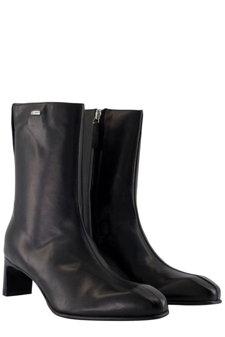 Our Legacy Mid-Calf Black Boots With Minimalist Design