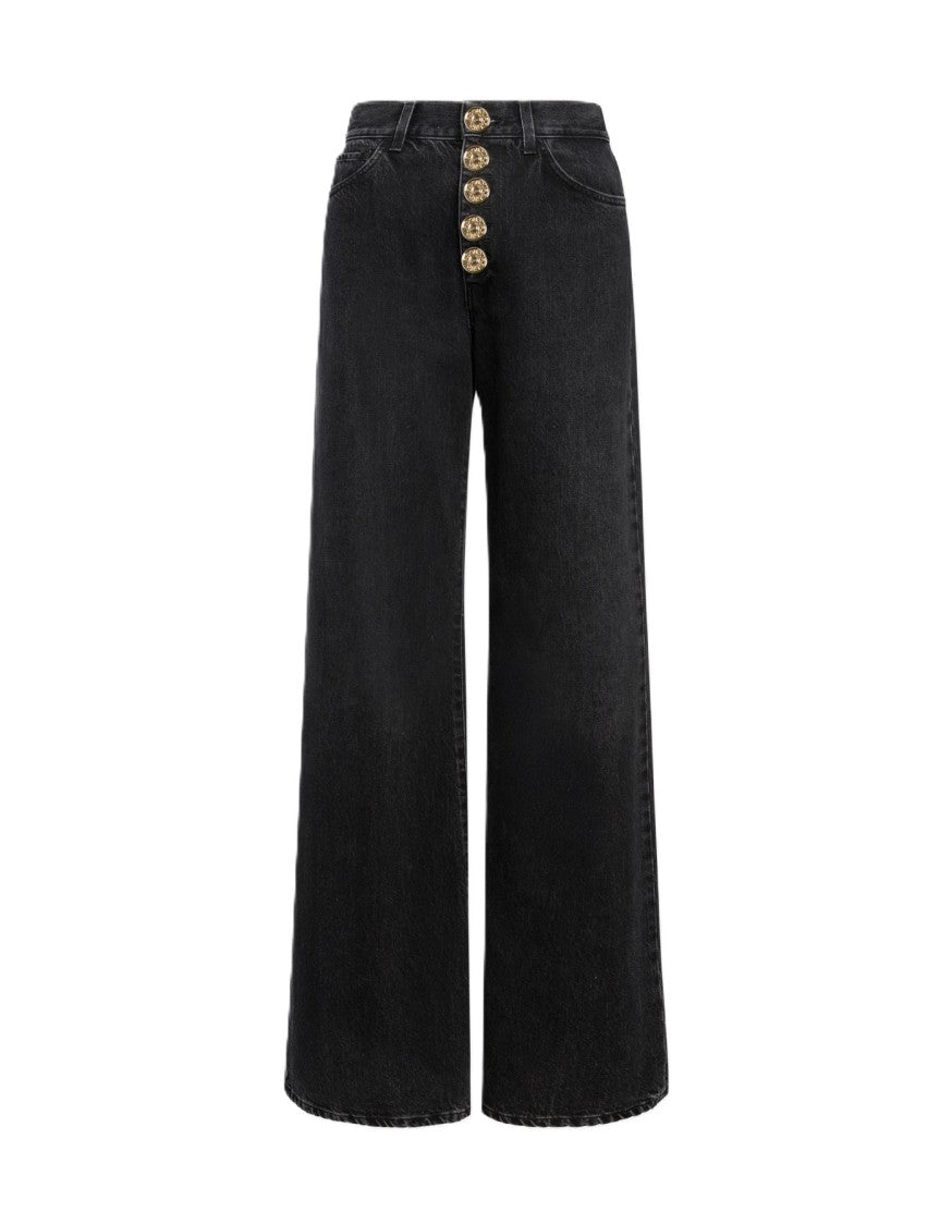 Dondup Wide-Leg Jeans With Ornate Gold Button Detailing