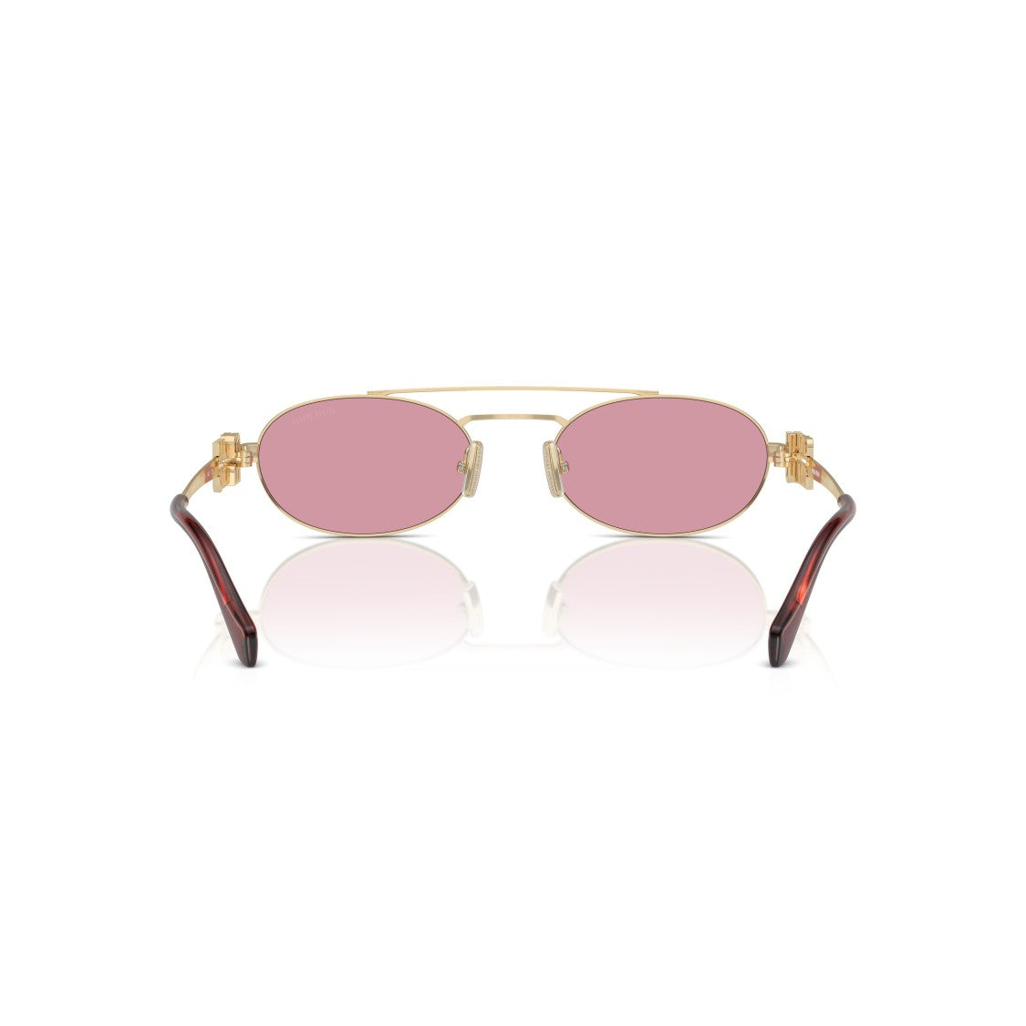 Miu Miu 0Mu 54Zs Gold Metal Oval Sunglasses