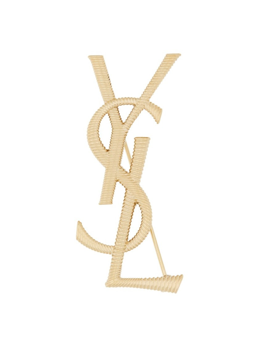 Saint Laurent Cassandre Gold-Tone Brass Brooch