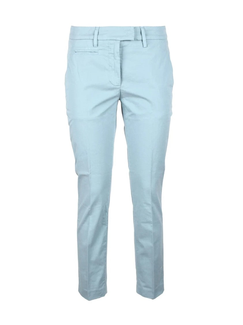 Dondup Light Blue Slim-Fit Cropped Stretch Cotton Cropped Pants