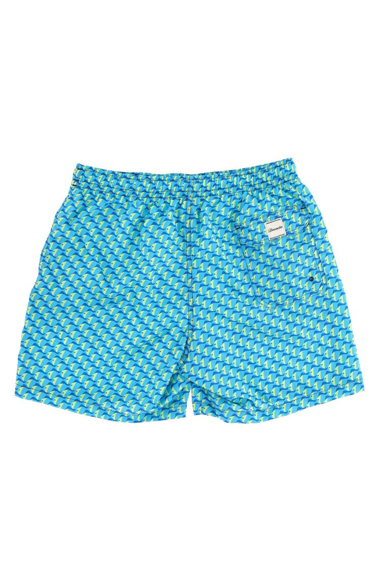 Drumohr Fish Print Quick-Dry Swim Shorts