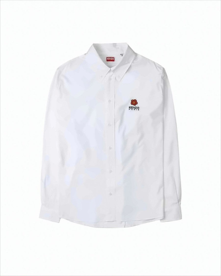 Kenzo Long-Sleeve Button-Up Shirt With Crisp Collar And Embroidered Logo