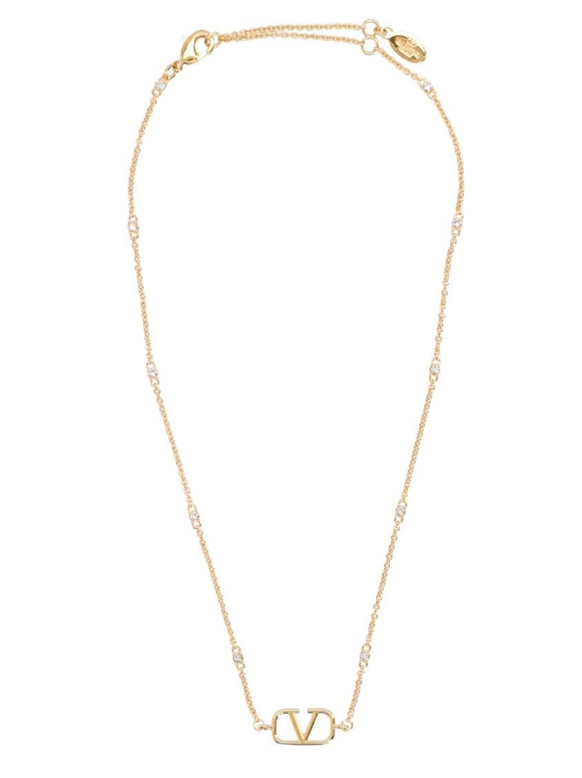 Valentino Garavani Vlogo Signature Gold Oval Necklace