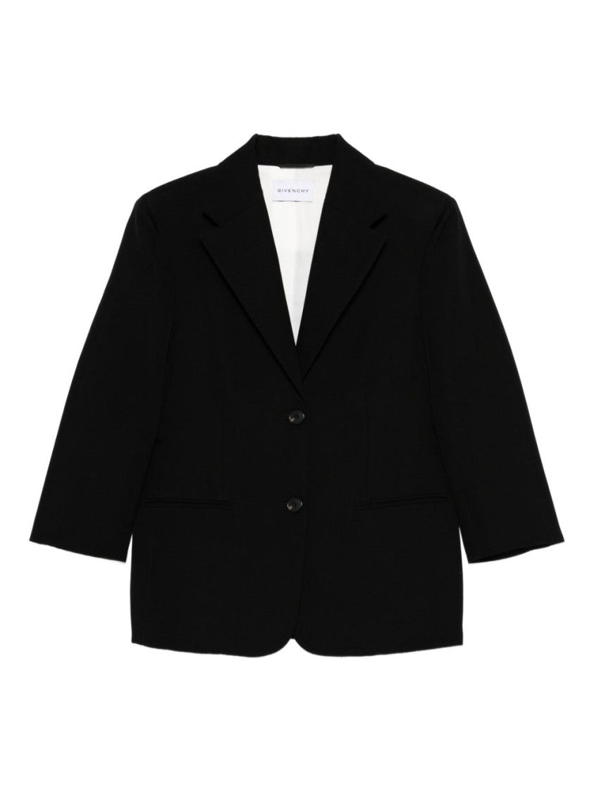 Givenchy Black Notched Lapel Three Button Jacket
