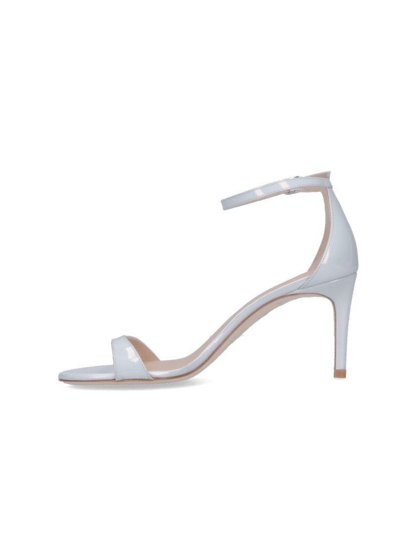 Stuart Weitzman "Nudist Ii 75" Slingback Sandals – Silver