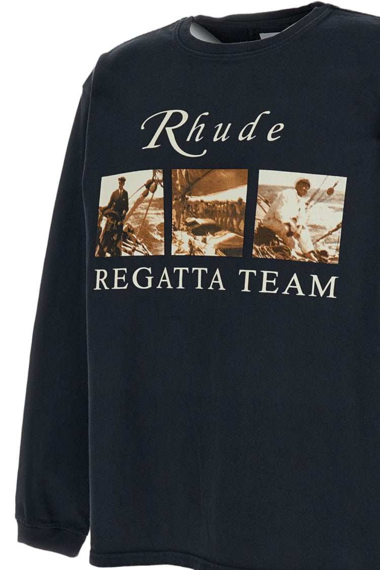 Rhude Black Regatta Cotton Printed T-Shirt