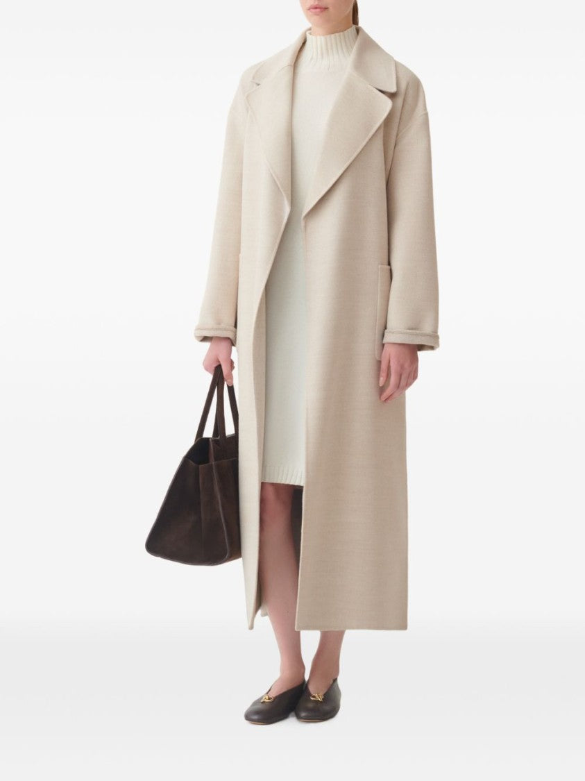 Fabiana Filippi Relaxed-Fit Textured Wool Belted Long Coat
