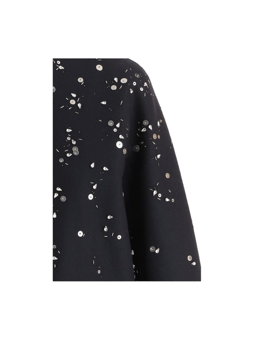 Jil Sander Dark Navy Metallic Embellished Virgin Wool Jacket