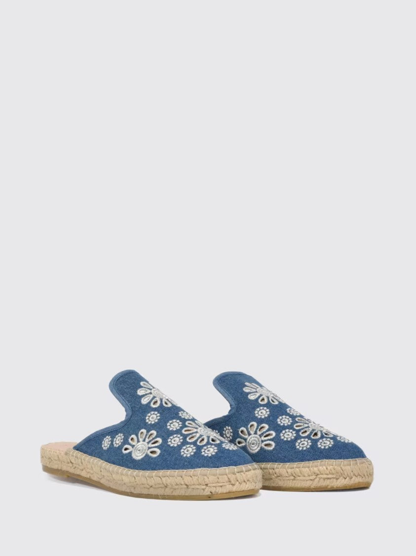 Mc2 Saint Barth Cotton Sangallo Slip-On Espadrillas With Braided Jute Detailing