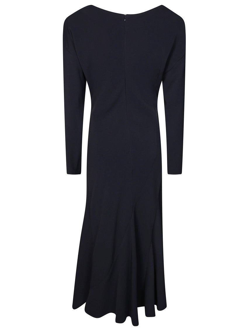 Parosh Fitted Black Cady Midi Dress