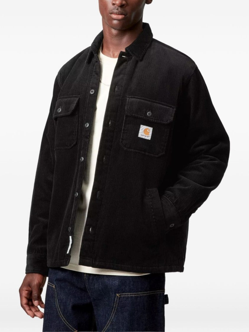 Carhartt Wip Black Structured Flap Pocket Corduroy Jacket