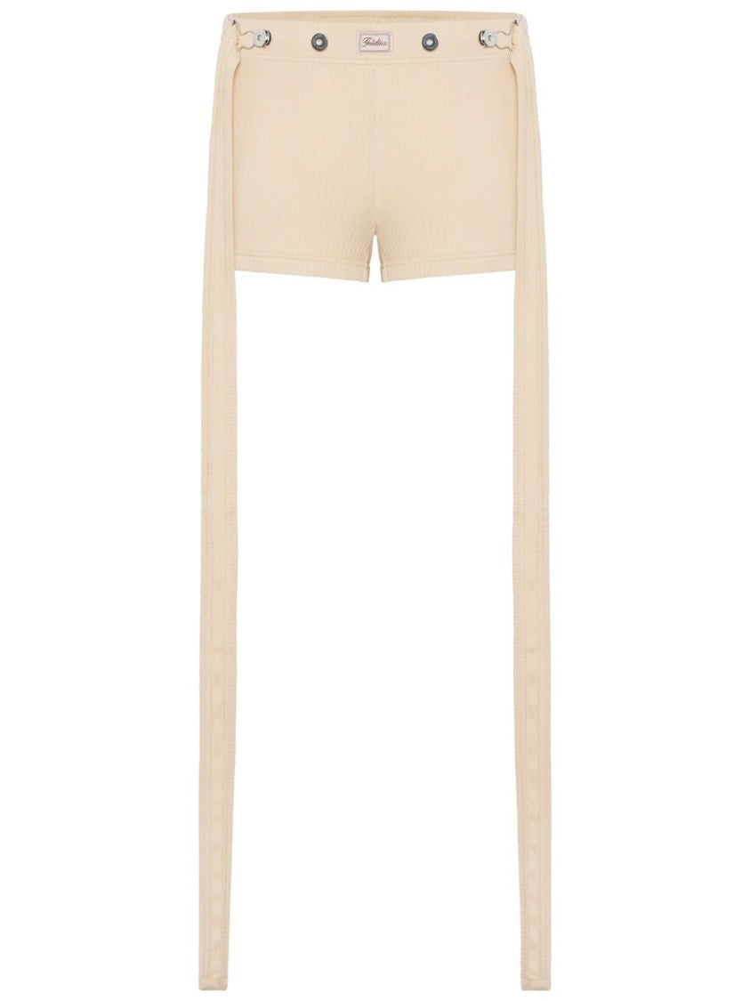 Jean Paul Gaultier Beige Long Straps Fitted Shorts