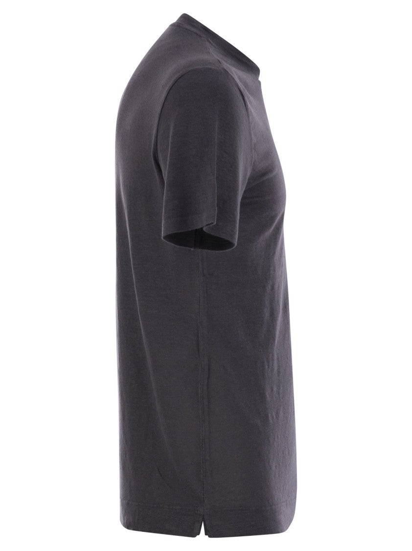 Fedeli Stretch Linen Short-Sleeved T-Shirt