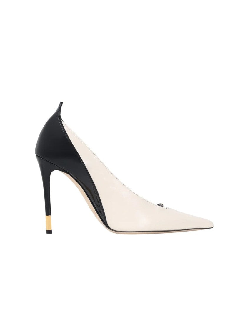 Elisabetta Franchi White Leather Pointed Pumps