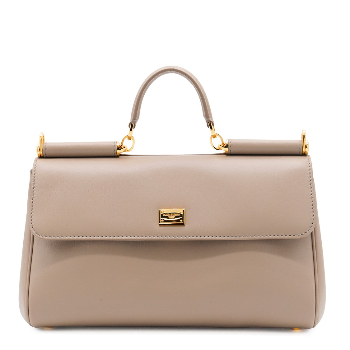 Dolce & Gabbana Beige Leather My Sicily Top Handle Bag