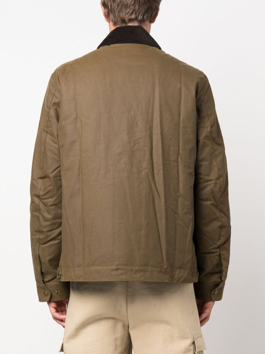 Barbour Light Brown International Workers Corduroy Collar Waxed Jacket