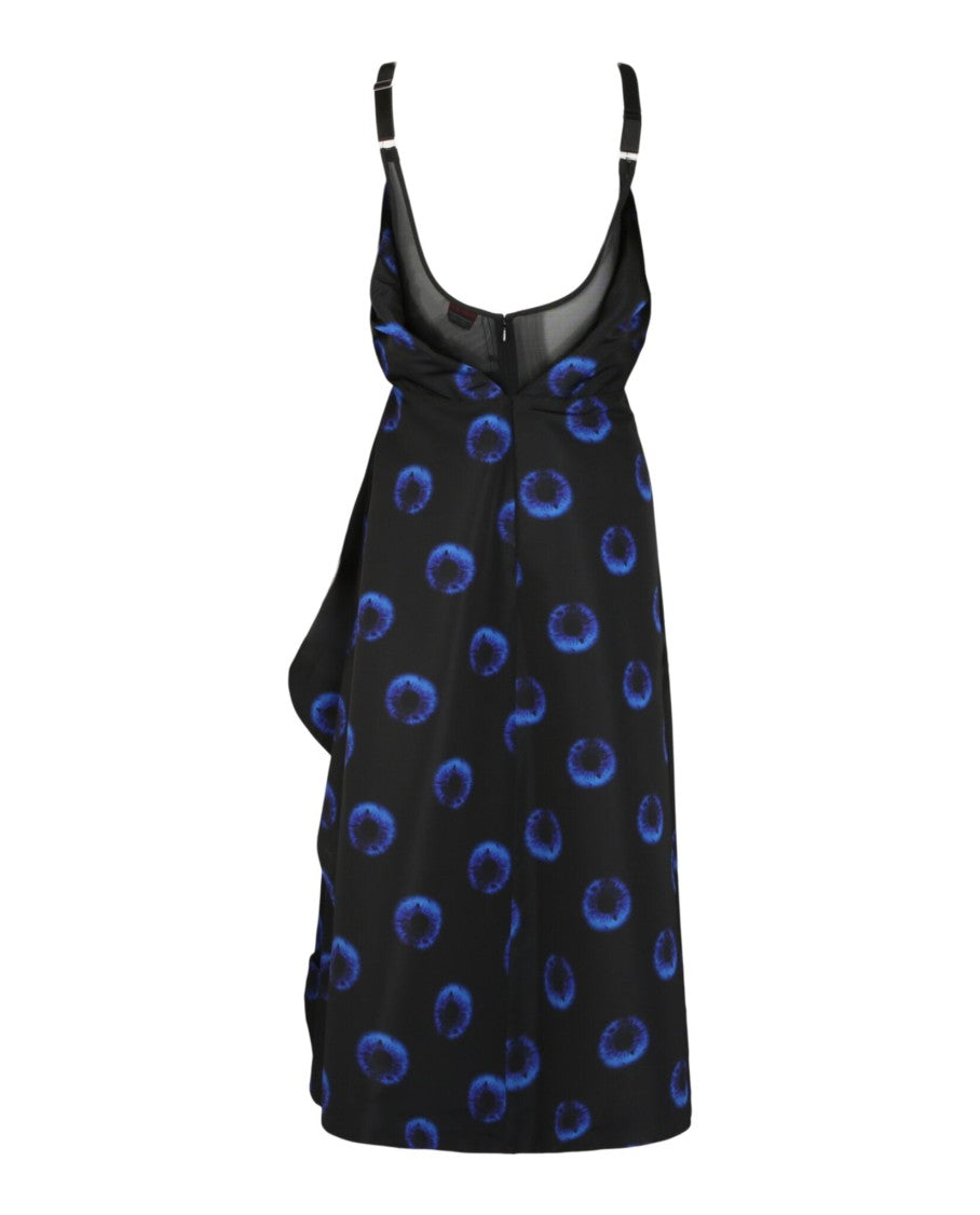 Alexander Mcqueen Eye-Print Draped Illusion Midi Dress