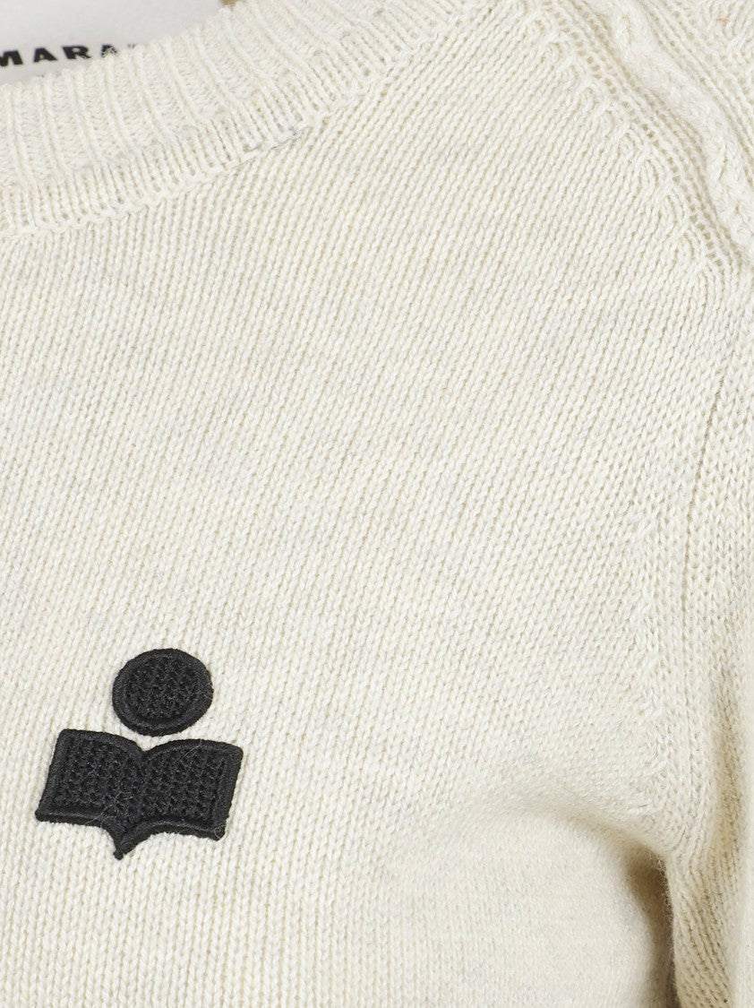 Isabel Marant Textured Knit Sweater With Tonal Logo Patch