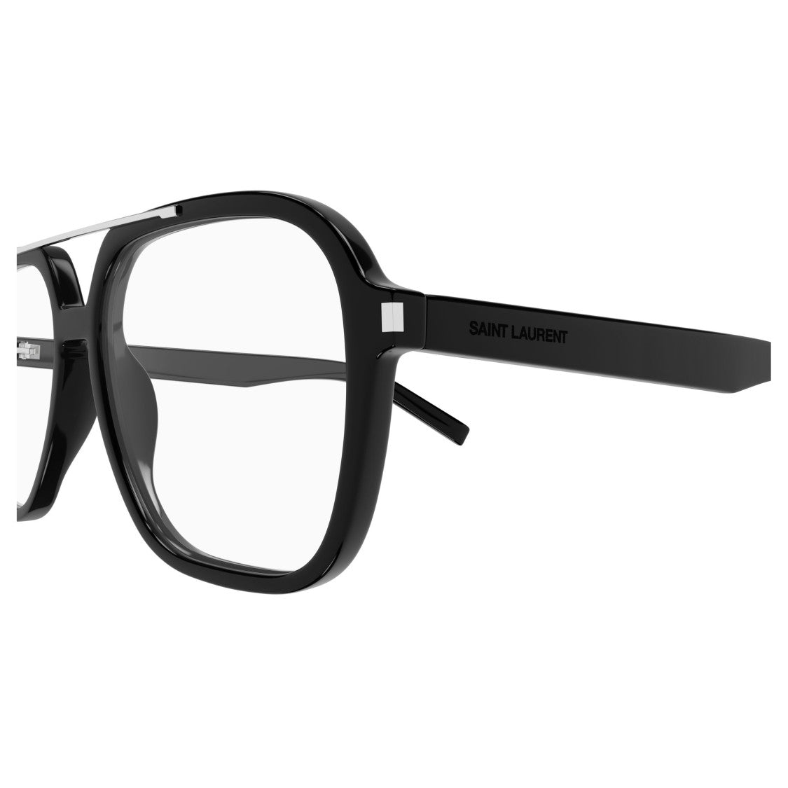 Saint Laurent Oversized Square Frame Sunglasses With Silver Accents