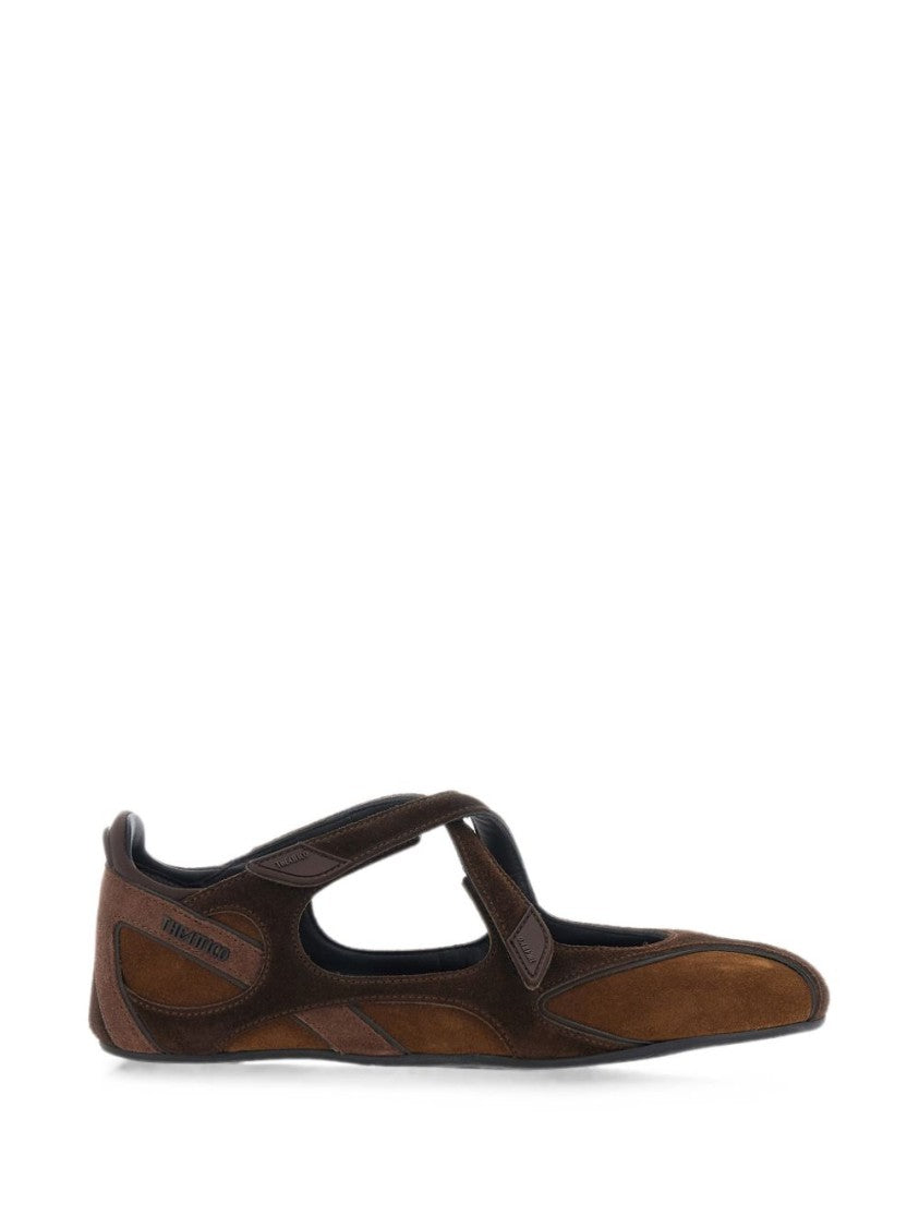The Attico Brown Pointed Toe Cut-Out Flats