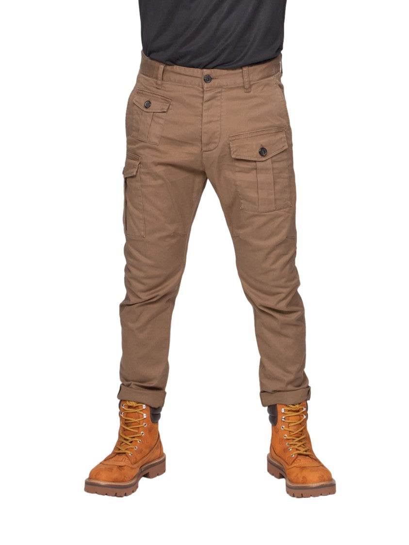 Dsquared2 Slim Fit Cargo Pants With Flap Pockets And Tapered Leg