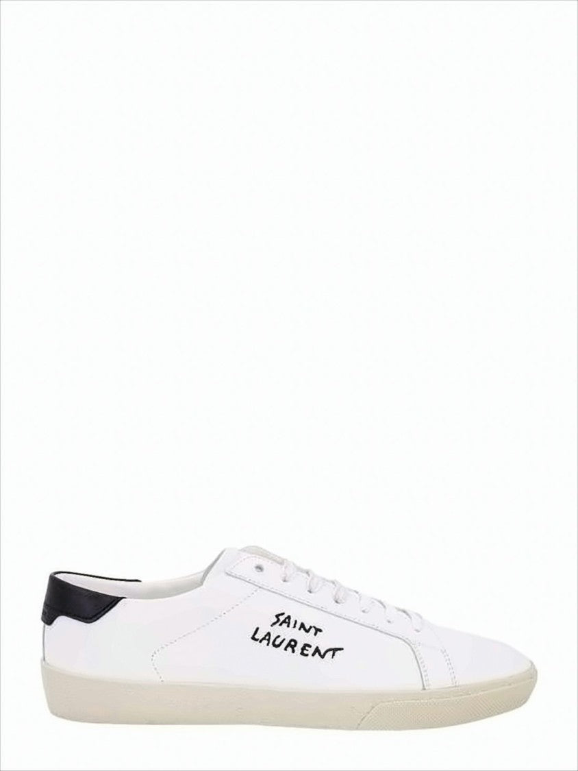 Saint Laurent Low-Top Sneakers In Smooth White Calf Leather