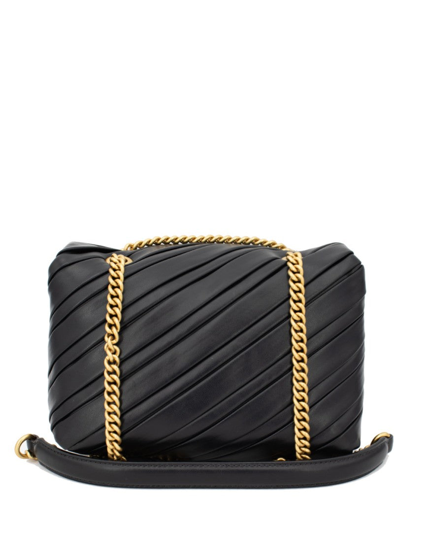 Pinko Pleated Shoulder Bag With Antique Gold Accent