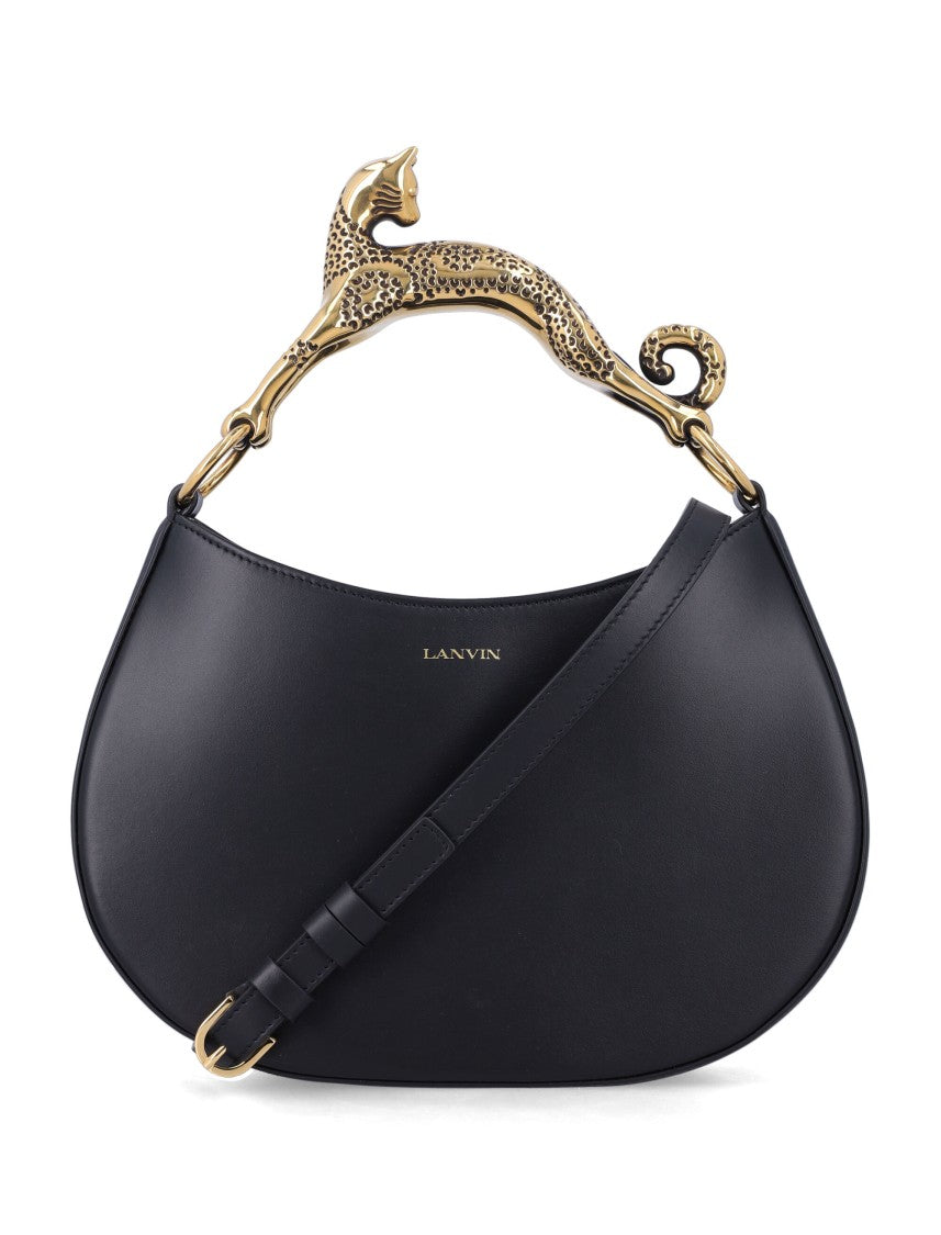 Lanvin Hobo Cat Handle Leather Shoulder Bag