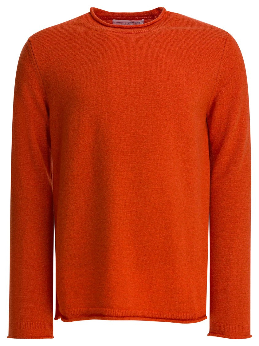 Comme Des Garçons Warm Wool Crewneck Sweater With Minimalist Design