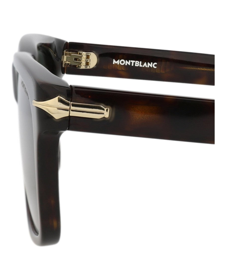 Montblanc Square-Frame Tortoiseshell Sunglasses In Recycled Acetate