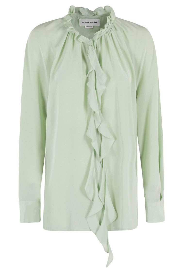 Victoria Beckham Ruffle-Detail Crepe De Chine Blouse