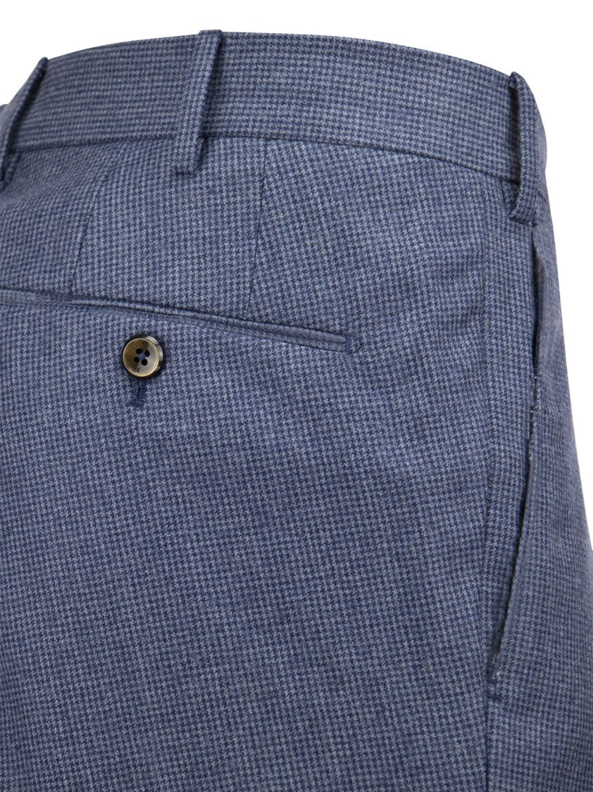Pt Torino Super Slim Pied De Poule Wool Trousers