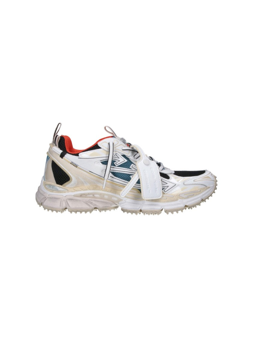 Off-White Multicolor Mesh Fabric Rubber Sole Sneakers