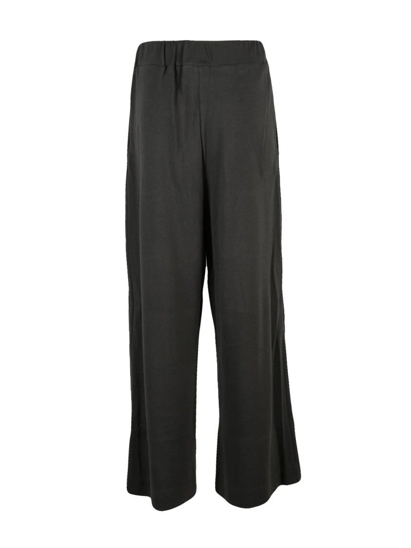 Eleh Grey Pleated High-Waisted Cotton-Blend Pants