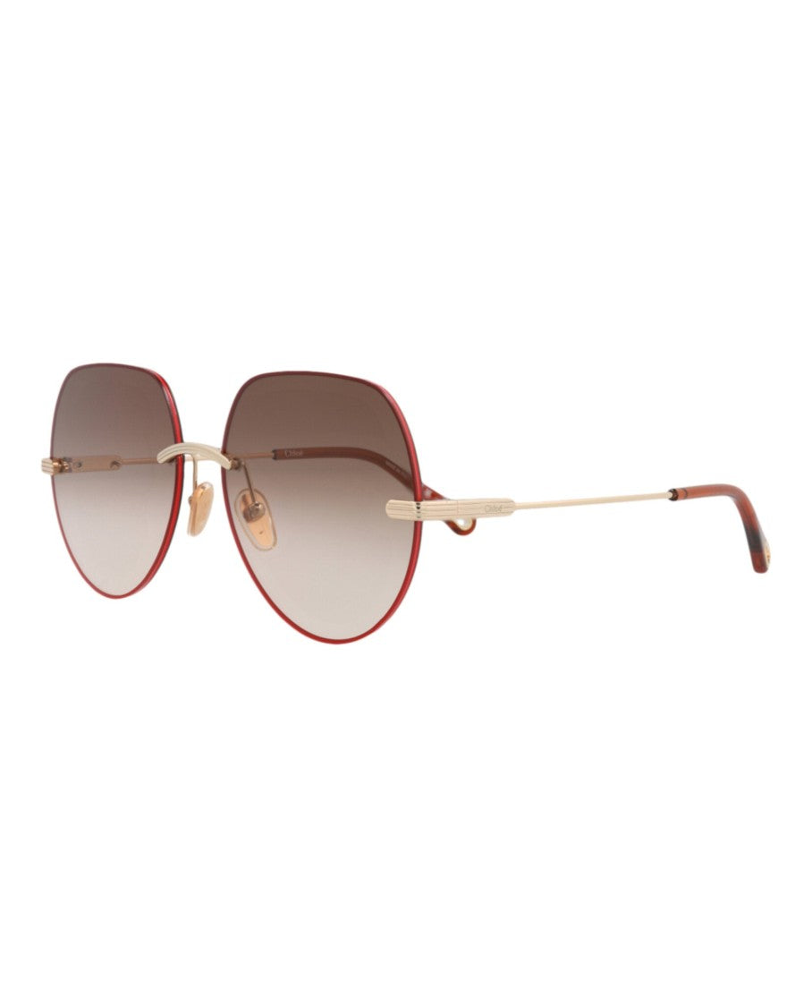 Chloé Round-Frame Metal Sunglasses