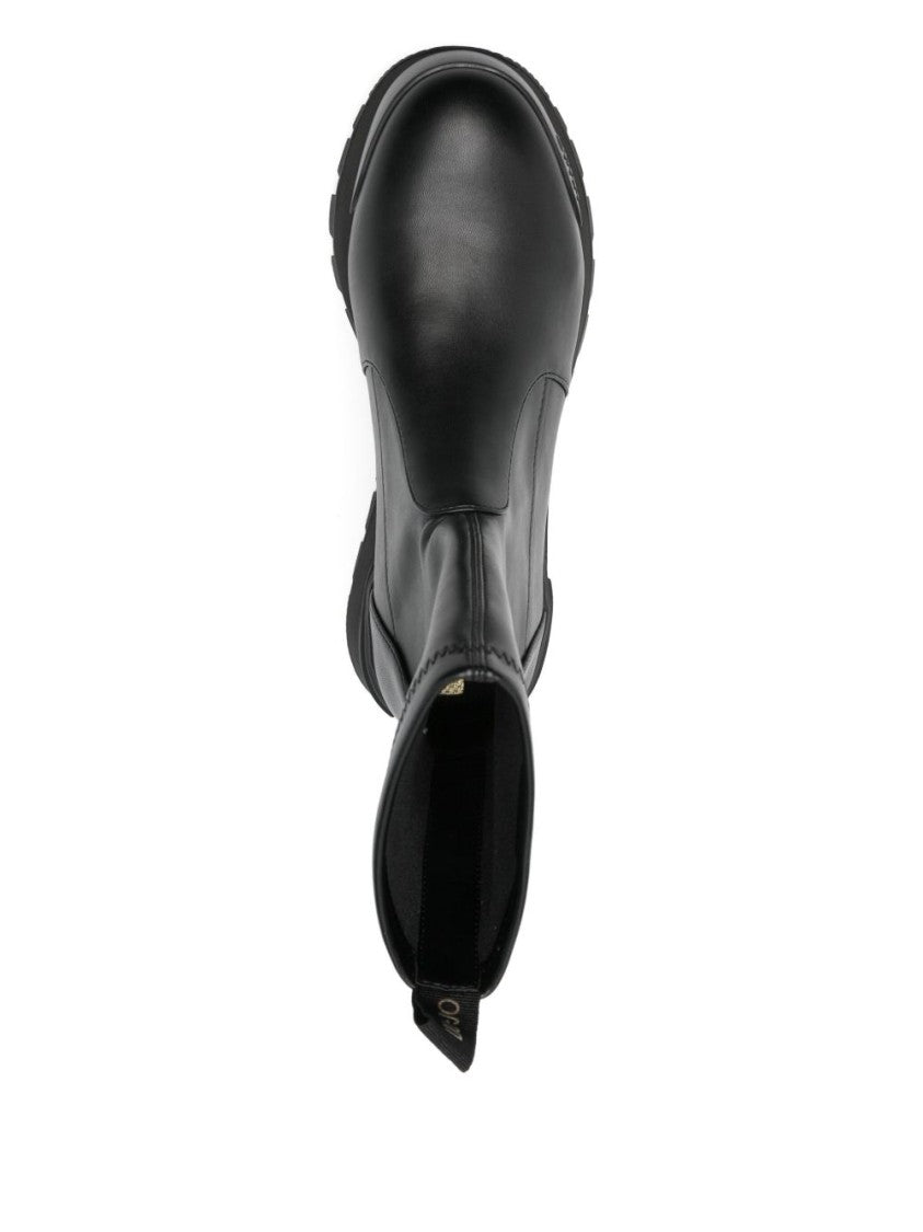 Liu Jo Platform Black Ankle Boots With Metallic Detail