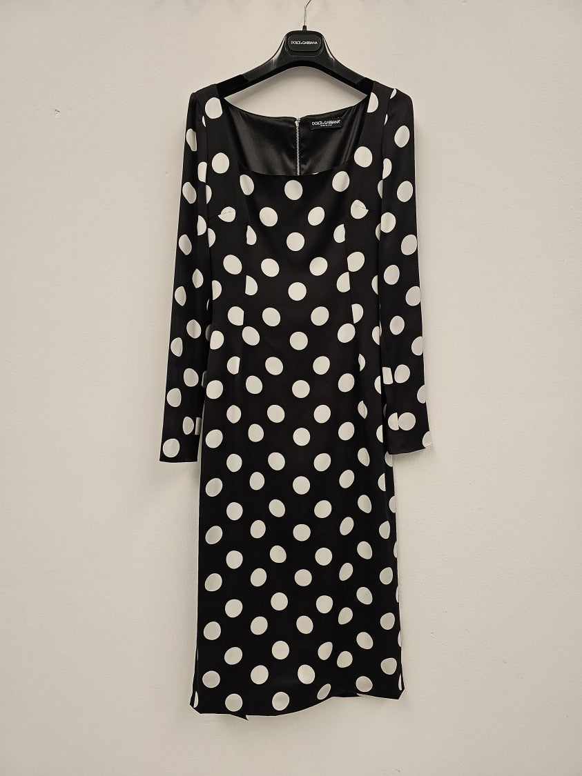 Dolce & Gabbana Polka Dot Dress With Square Neckline