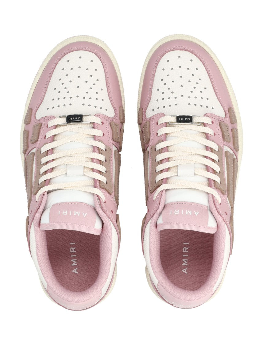 Amiri Skel Low Top Bone Appliqué Leather Low-Top Sneakers