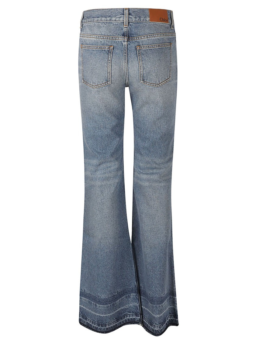 Chloé High-Waisted Flared Jeans With Vintage Wash