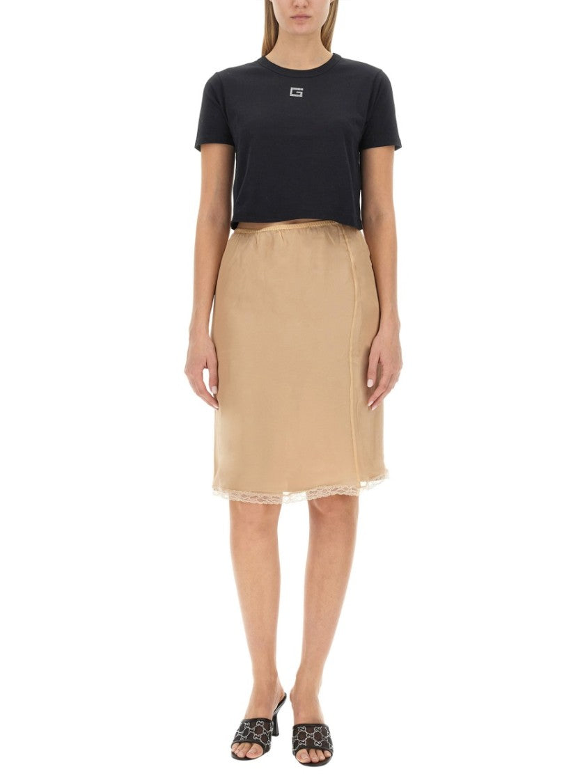 Gucci Slim Fit Silk Chiffon Skirt With Flowing Silhouette
