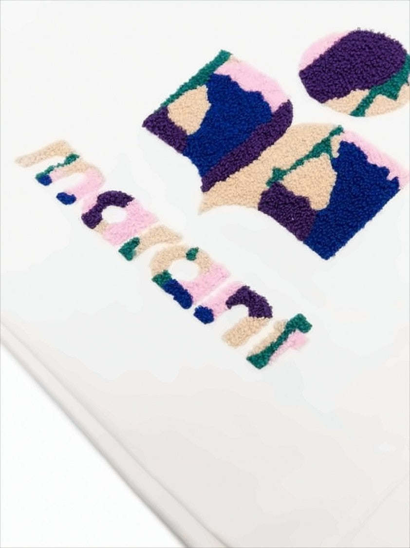 Isabel Marant Spacious Off-White Shoulder Bag With Textured Embroidery