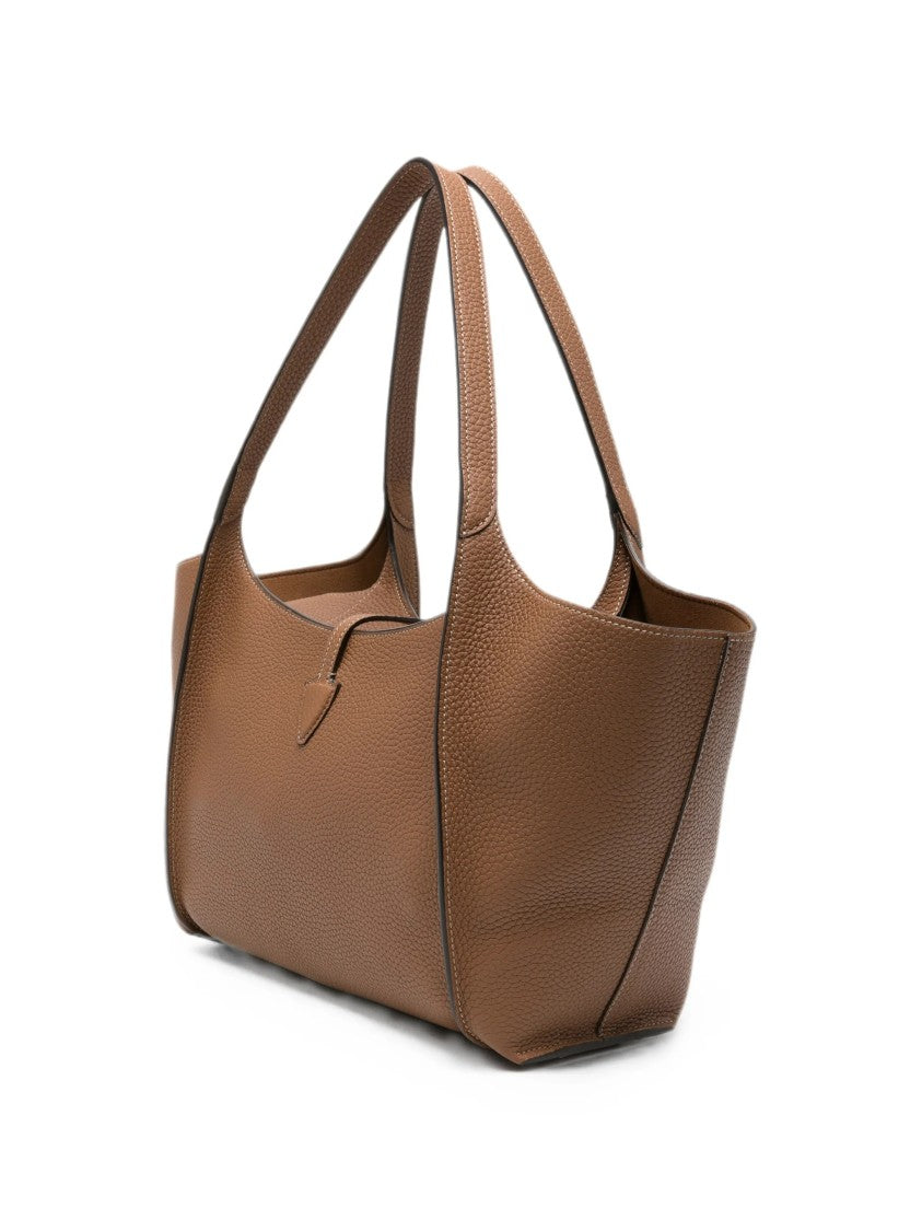 Tod's Structured Pebbled Shoulder Bag With T-Buckle Closure