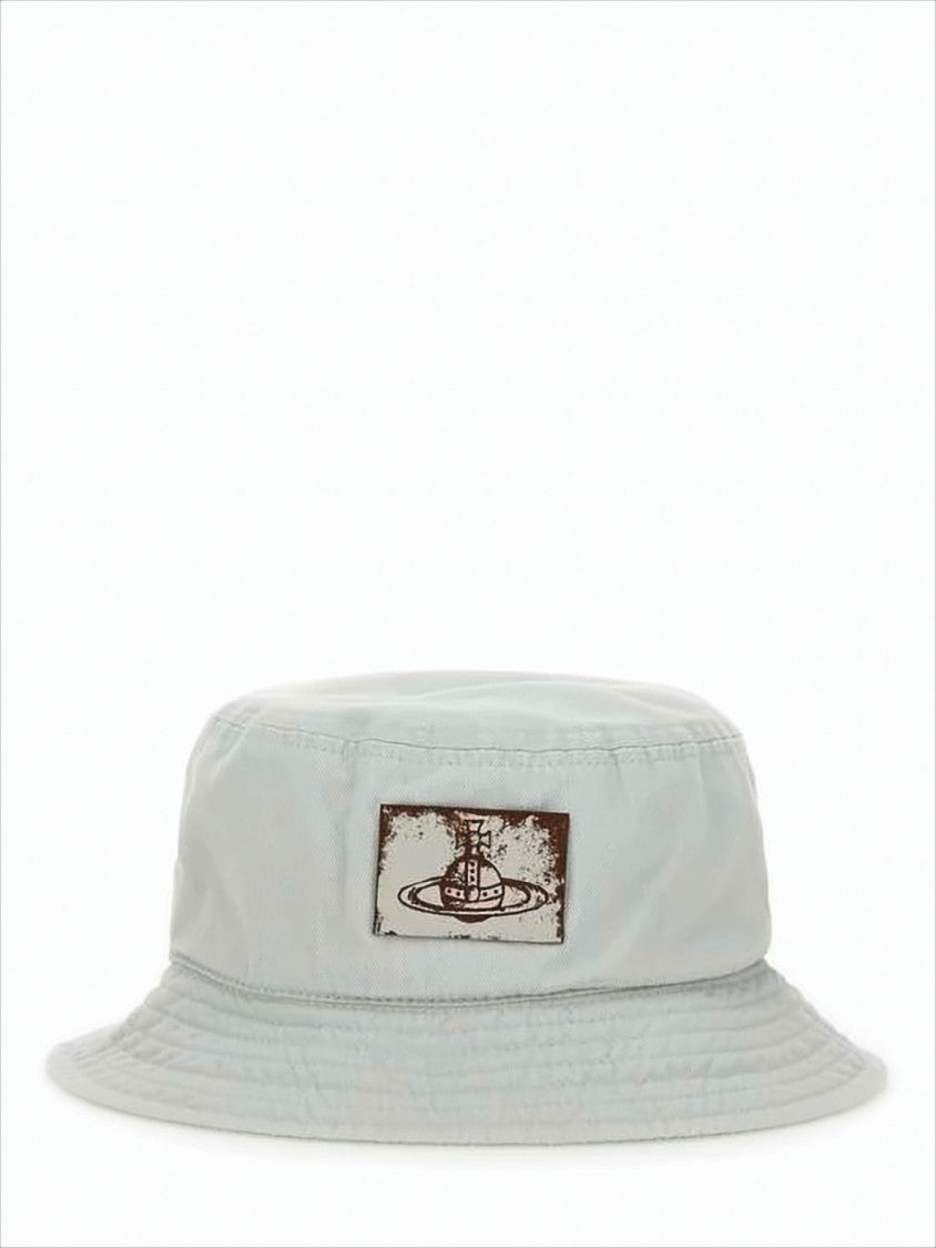 Vivienne Westwood Cotton Bucket Hat With Iconic Emblem Patch