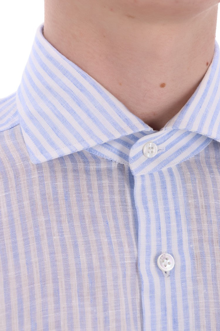 Barba Cult Line Linen Tailored Stripe Shirt
