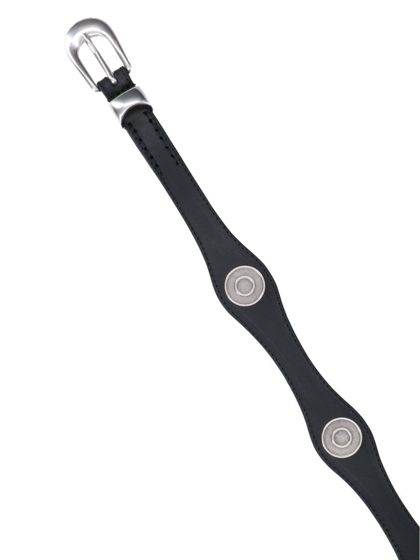 Our Legacy Black Sleek Silver Buckle Belt