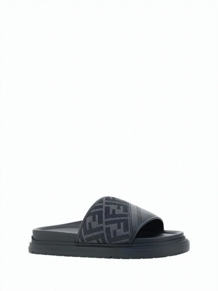 Fendi Fendi Ff Jacquard Diagonal Slide Sandals